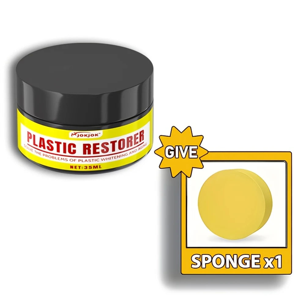 JOKJOK All-in-One Plastic Polish & Restorer Wax - UV Protection Formula, Gel for Car Interiors, Tires, Seats, Dashboard - Preven