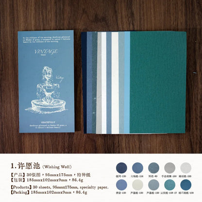 30pcs/lot Memo Pads Material Paper The Barren Dream Junk Journal diary Scrapbooking Cards Background Decoration Paper