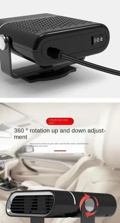 200W Electric Heater Fan 12V/24V Car Heater Cooling Heating Fan Windshield Demister Defroster Car Supplies Car Anti-Fog Heater