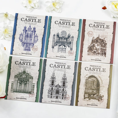 10pcs/lot Memo Pads Material Paper Medieval Castle Journal Scrapbooking paper Card Background Decoration Paper