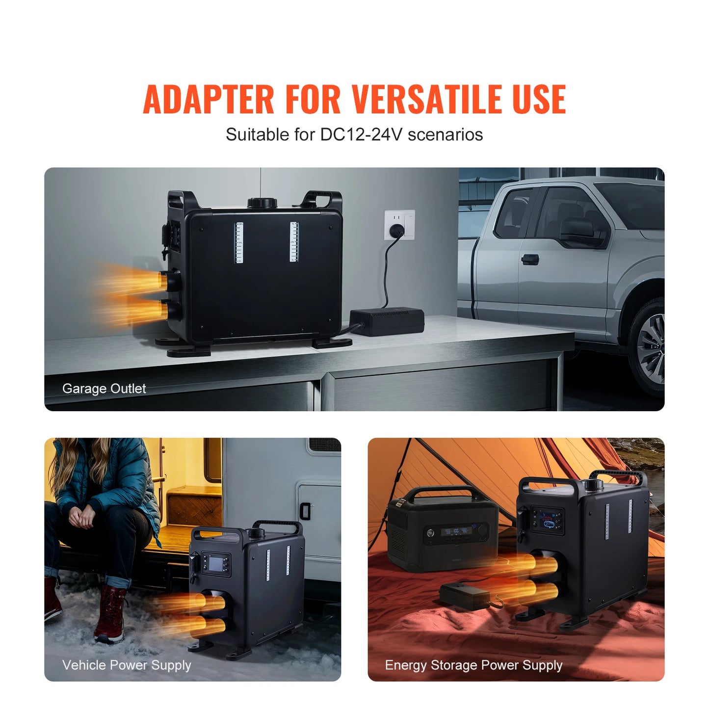 SucceBuy 8KW Diesel Heater 12/24V All in One Diesel Air Heater with Bluetooth CO Alarm Portable Car Heater for Vehicles & Garage