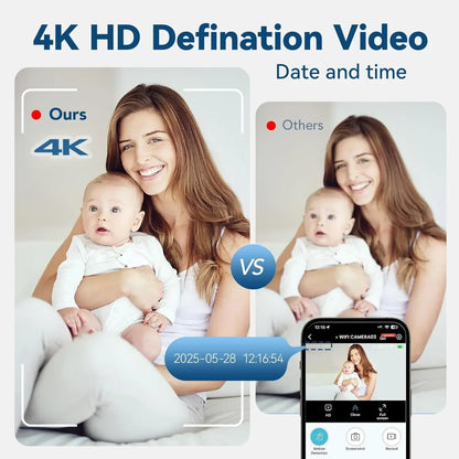 4K Security Camera WiFi Wireless Monitor Remote Motion Detecting Camcorders Security Protection Indoor Surveillance 2026