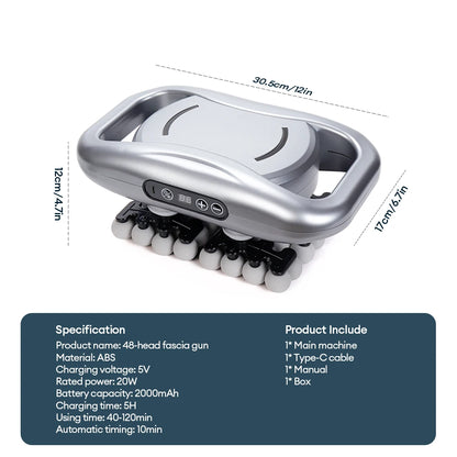 48-Heads Fascia Gun High-Frequency Vibration Body Massage Gun Back and Waist Massager Neck Shoulder Massager Muscle masajeador