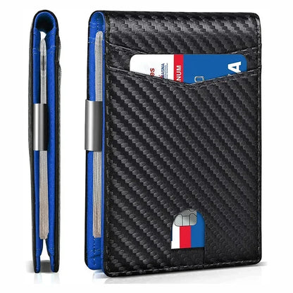 Rfid Carbon Fiber Luxury Men Wallets Money Bag Slim Thin Man Card Holder Wallet for Men Small Short Purse Male Vallet Billfold