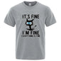 Men's High Quality T-shirt Cotton Blend Funny Cool Cat Printed T-shirt Casual Men Short Sleeve T-shirt for Men T-Shirt Male Top