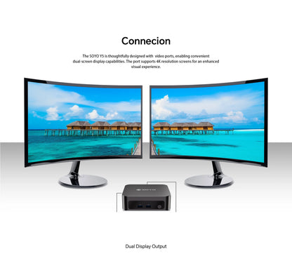 SOYO Mini PC Y5 Intel i3 4th CPU 8GB RAM 128GB ROM Windows 10 WiFi BT4.2 Desktop Computer