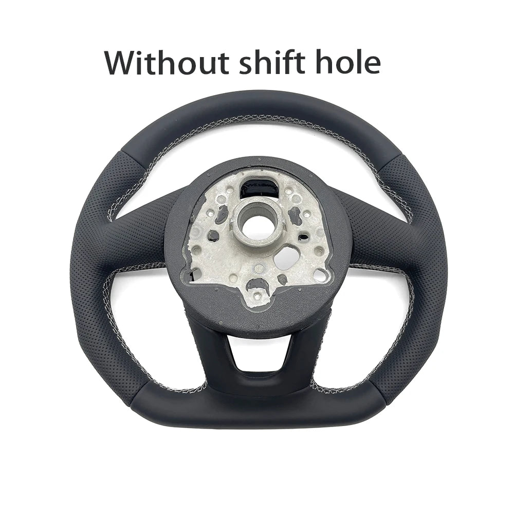 For Audi RS3 RS4 RS5 A3 A4 B9 A5 S3 S4 S5 2017-2020 Half perforated white leather steering wheel
