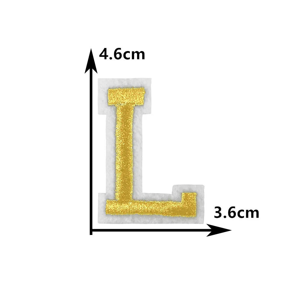 26 English gold letters Hot-melt adhesive ironing embroidery Patch DIY sewing decorative clothes patch