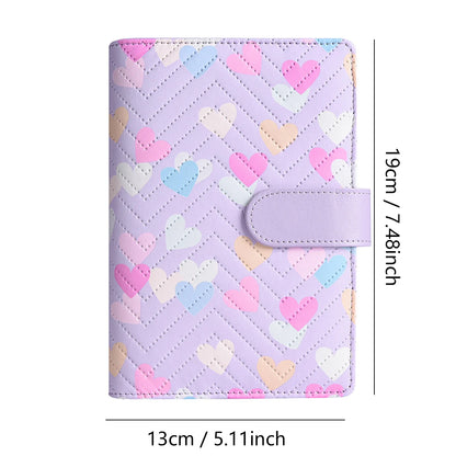 A6 PU leather binder economy 6-ring notebook, stylish design, personal notebook binder cover, can be used for cash budget storag