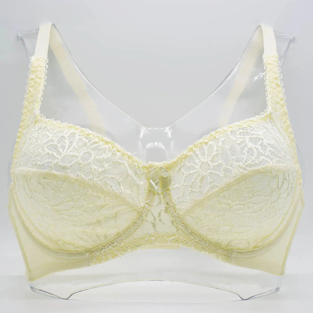 Plus Size Bras For Womens Lace Sexy Bra Perspective Underwire Female Lingerie BH Tops C D DD E F Cup