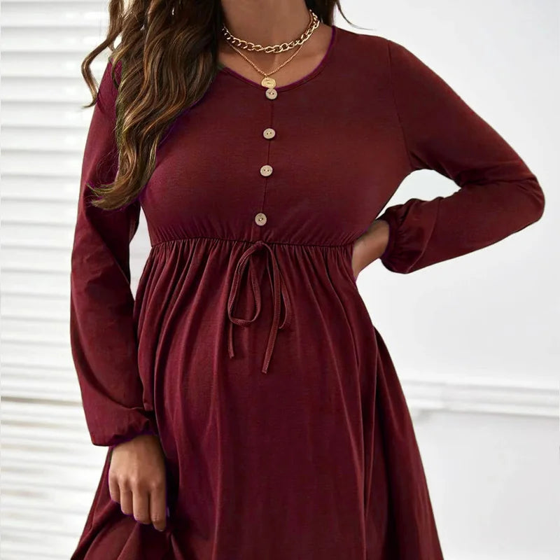 Maternity Dresses Photoshoot Women Clothes Summer Striped Short Sleeve Pregnant Button-down Casual Dress Fashion Shirt Clothing