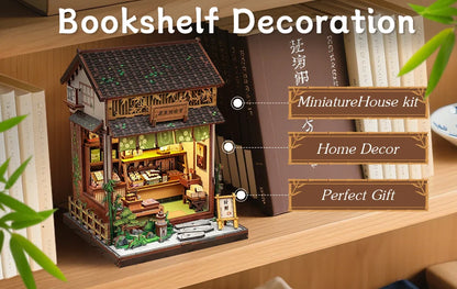 CUTEBEE Book Nook DIY Building Kit with Laser-Cut Precision Pieces 3D Wooden Puzzle  Collectible Desk Home Decor for Gift Idea