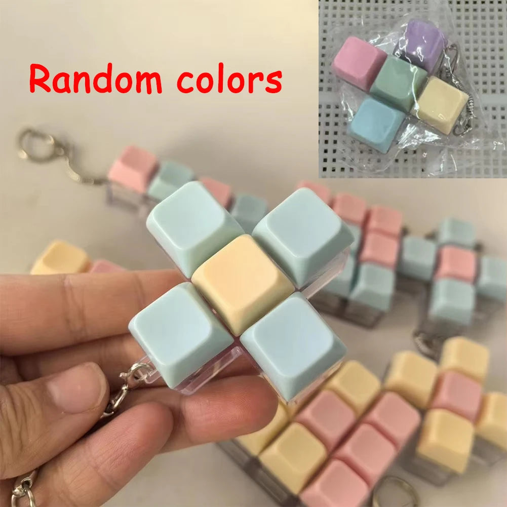 Fidget Decompression 1/4/5/9 Keyboard Key Toy Anti Stress Finger Keyboard Games For Adults Antistress Toys Boys Girls Keychain