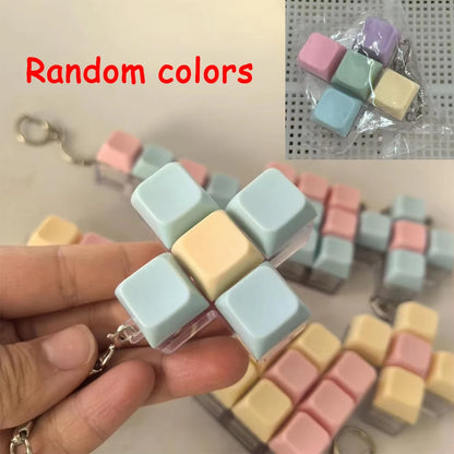 Fidget Decompression 1/4/5/9 Keyboard Key Toy Anti Stress Finger Keyboard Games For Adults Antistress Toys Boys Girls Keychain