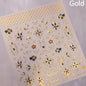 5D Gold Stamped Silver Sun Stars Snake Nail Art Stickers Totems Reliefs Self Adhesive Dark Chinese Style Manicure Decals