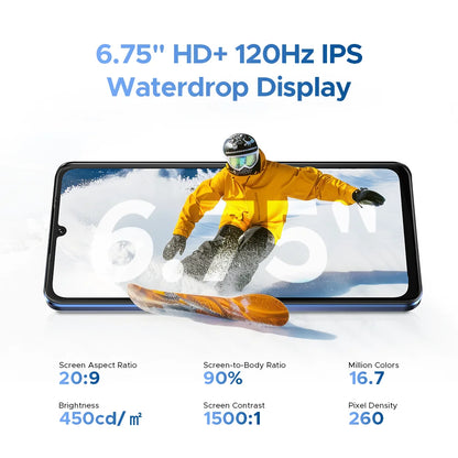 DOOGEE Note 59 5G SmartphoneAndroid 15 NFC Cellphone 6.75" Screen 32GB (8+24) 128GB Unisoc T820  6250mAh Battery Mobile Phone