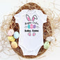 Custom Name Baby Easter Bodysuits Personalised Bunny Newborn Clothes Boys Girls Long Sleeve Jumpsuit Easter Party Infant Outfits