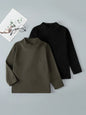 1/3/4 Pcs Children's Mid-collar Bottoming Shirt in Autumn And Winter Solid Color Joker Girls' Long sleeve T-shirt Boys' Casual S