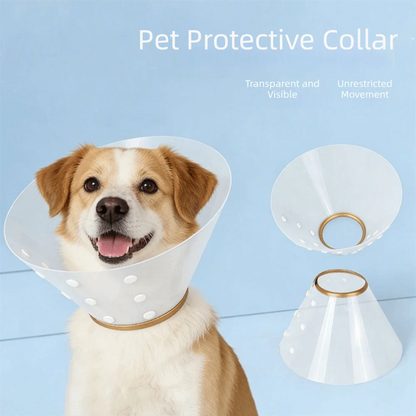 Plastic Cat Recovery Collar Adjustable Anti-bite Pet Protective Collar Transparent Waterproof Anti-licking Collar Pet Recovery
