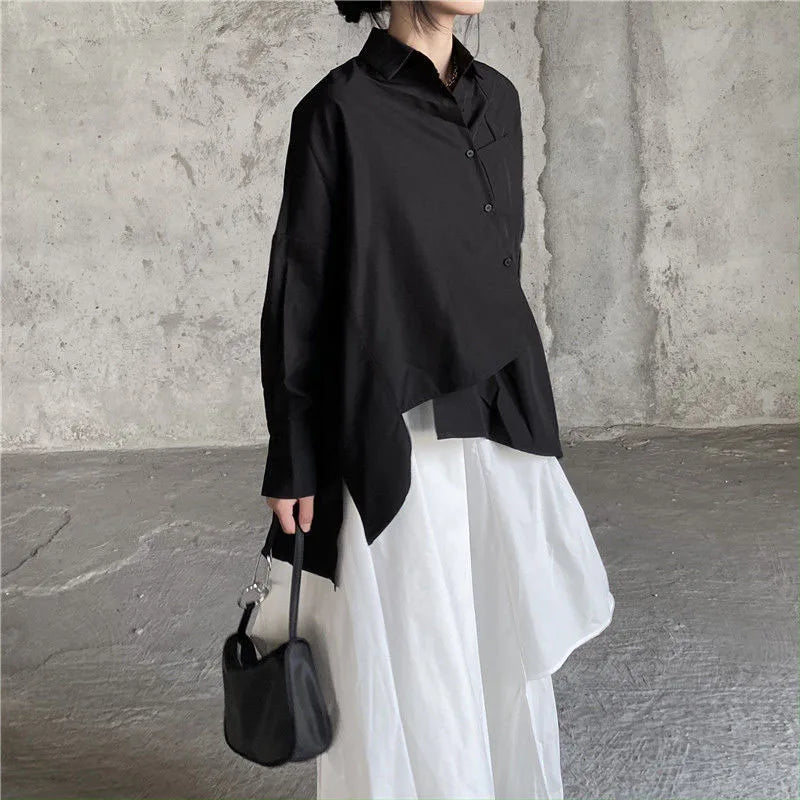 Women Black Skirts Japanese Gothic Irregular High Waist Pleated Skirt Pants for Women Vintage Cargo Skirts Female Clothes Ladies