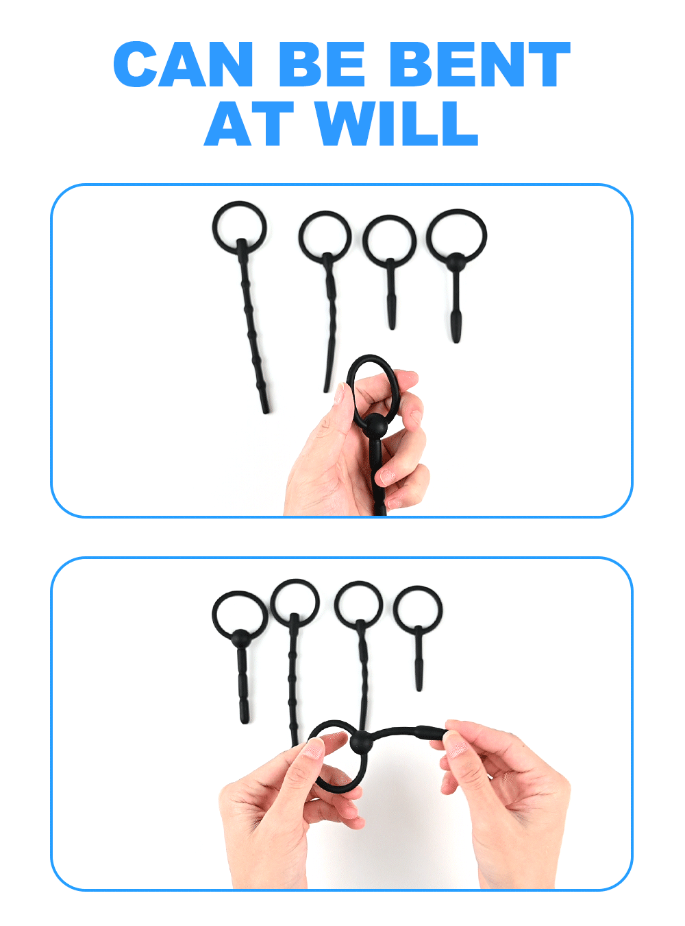 5 Sizes Soft Silicone Urethral Dilator Horse Eye Stick Penis Rod Male Masturbation Blockage Stimulator Catheter Sex Toys for Men