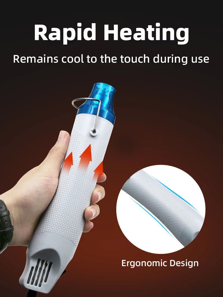 220V Hot Air Gun, Soldering Temperature Blower Eu Plug, Mini Heat Gun for Shrink Tubing, Car Wrapping & DIY Crafts