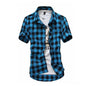 Red And Black Plaid Shirt Men Shirts 2026 New Summer Fashion Chemise Homme Mens Checkered Shirts Short Sleeve Shirt Men Blouse