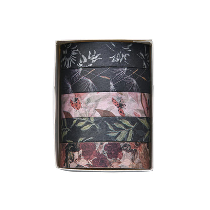 5 Rolls/Box Forest Plant Print Washi Tape Handmade Diy Diary Photo Album Decoration Masking Tape Set