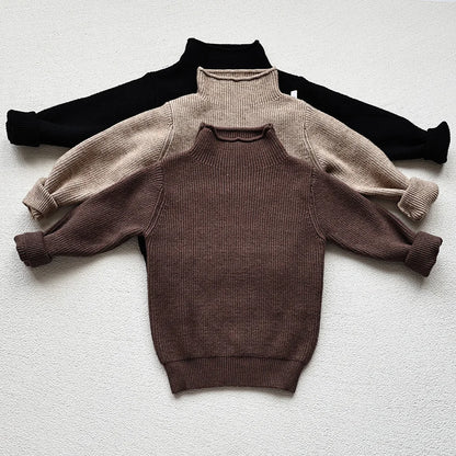 MILANCEL Spring Autumn New Kids Infant Sweaters Turtleneck Boys Pullover Boys Knitwear Girls Base Sweater