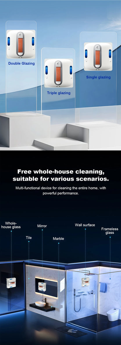 Robot Window Cleaner Liectroux S11,9000Pa Strong Suction, 4-Way Water Spray, Floating Scraping Tech, Smart Memory,APP Control