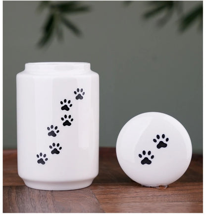 Ceramic Can urns for puppy ashes Sealed and moisture-proof pet souvenir animal funeral urn portable pet memorials and gifts