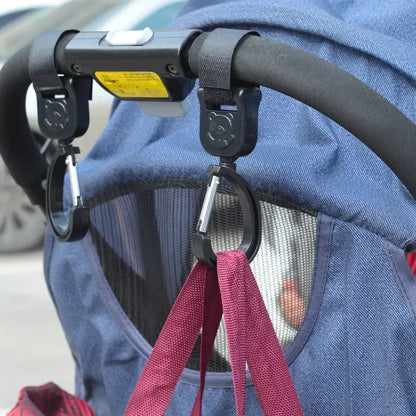 Universal Outdoor Stroller Accessories Baby Pram Hooks Rotate Hanging Bag 360 Degree Cart Organizer Storage Bag Hanger