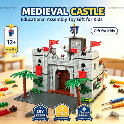 Creative Castle MOC Building Blocks Set DIY Construction Model Kit Castle Assembly Educational Toy Gift for Children Boys Girls