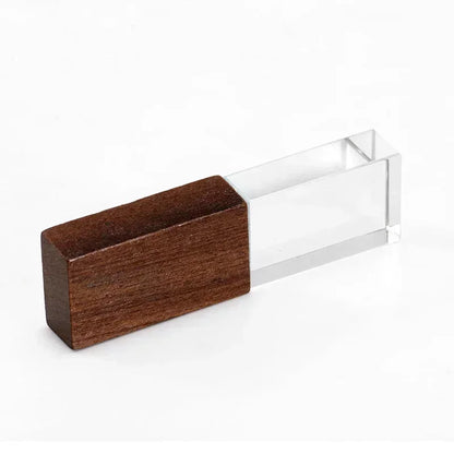 JASTER Crystal Plus Push-pull Box Maple USB Flash Drive 16GB 32GB 64GB 128GB Free Custom Logo Pen Drive Creative Business Gifts