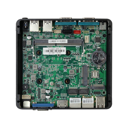 BEBEPC Fanless Industrial Mini PC with Intel Celeron J6412 J1900 Support Linux Computer with 2xRS232/485 2xGbE LAN Win10 Ready
