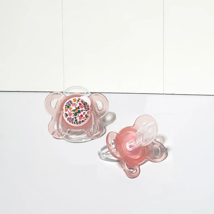 New 2pcs/4pcs Baby Pacifier with Cover, Flower-design Printed Soother with Thumb Nipple,Perfect Baby Shower Gift for Boy Girl