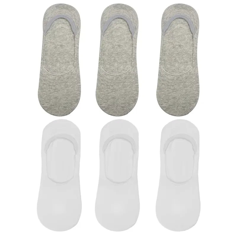 6 Pairs/Lot Men's Bamboo Breathable Invisible Socks Low Cut Casual Cotton Boat Non-Slip No Show High Quality Sock