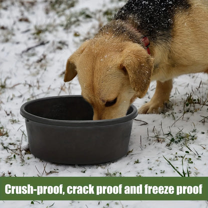 2Pcs Rubber Feeder Pan, 3 Gallon Rubber Horse Feed Pan Rubber Dog Bowl Pig Feeder Large Utility Feed Bucket for Goats Horses