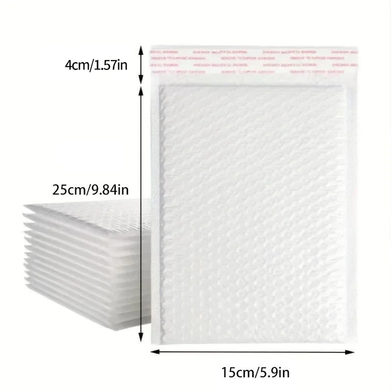 10/50pcs Composite Pearlescent Film Bubble Bag White Garment Packaging Express Bag Thickened Envelope Foam Waterproof Bubble Bag