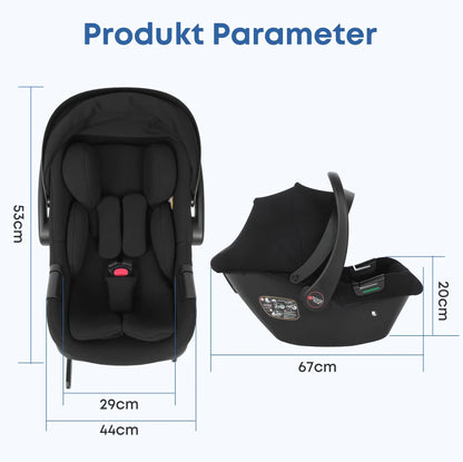 Infant Baby Car Seat Newborn 0-12 Months Max 12kg Sun Canopy Padded Seat 3-Point Safety Belt Side Protection I-Size Baby Car Sea