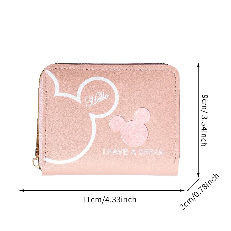 2024 new Japanese and Korean cute cartoon short wallet female mini large-capacity portable student zipper coin purse
