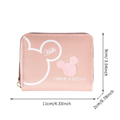 2024 new Japanese and Korean cute cartoon short wallet female mini large-capacity portable student zipper coin purse