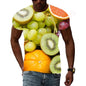 Fashionable New Fun Fresh Fruit Pattern Printed Men's T-shirt Summer Popular Harajuku Personalized Round Neck Comfortable Short