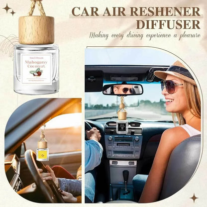 2 Pack Car Air Freshener Diffuser 2 Pack Hanging Air Freshener Diffuser - Vanilla Cream Fragrance Oil Air D iffuser for Car