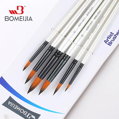 BOMEIJIA Paint Brushes Set Round Flat Angle Filbert Arylic Watercolor Oil Gouache Brush