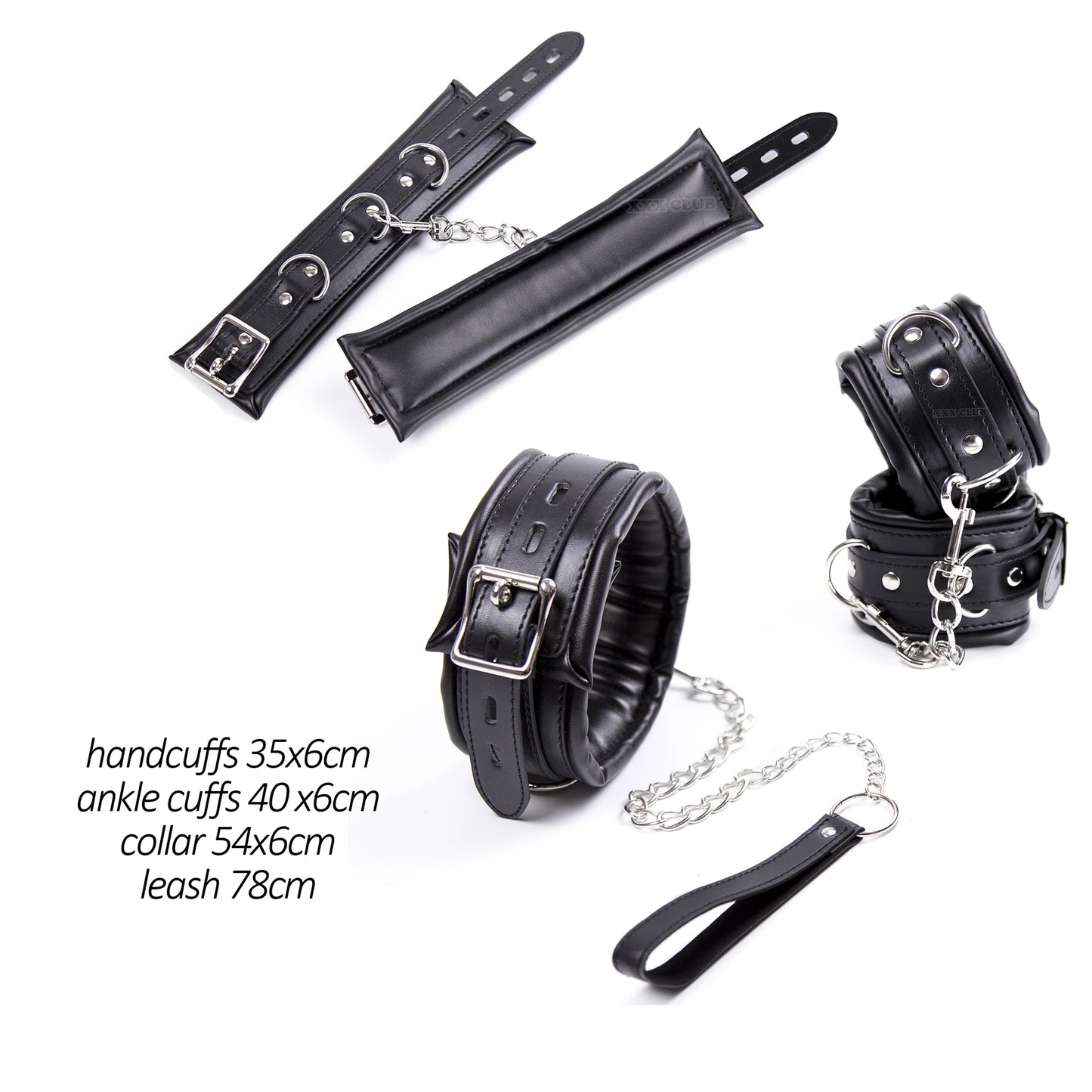 Thierry 3Pcs Soft Bondage Restraints Handcuffs Collar Wrist Ankle Cuffs for Fetish Erotic BDSM Adult Games Couple Sex Product