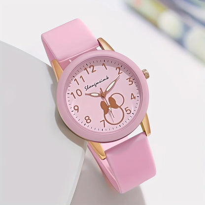Casual Round Pointer Women Quartz Watch Cute Candy Color Analog Silicone Band Wrist Watch For Woman Clock