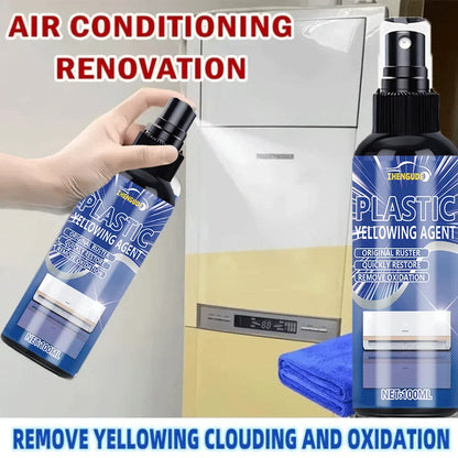 Plastic Refresh Spray, Instant Whitening & Stain Removal, Car Interior Cleaner, Air Conditioning Deicer, Screen Cleaning Solution