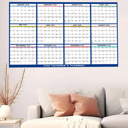 Large Dry Erase Calendar for Wall 2026 Wall Calendar 12 Month 24 X 36 Inch Yearly Schedule Organizer for Indoor Home Fridge