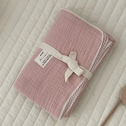 Baby Blanket Floral Soft Cotton Muslin Newborn Swaddle Wrap Receiving Blanket Quick Dry Bath Towel Baby Stroller Cover